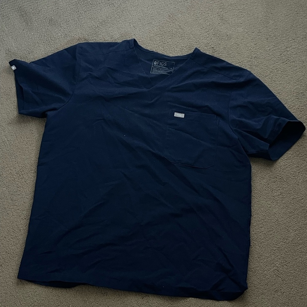 Figs Dark Blue Short Sleeve Tee